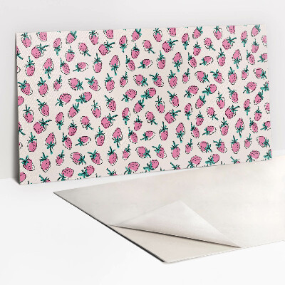 Decorative wall panel Pink strawberries