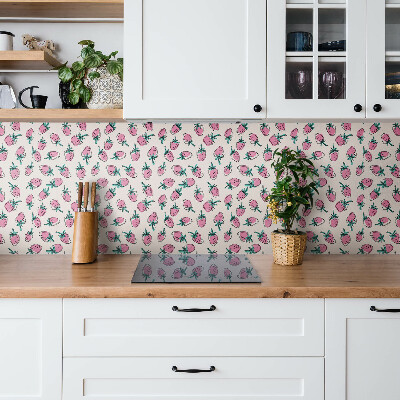 Decorative wall panel Pink strawberries