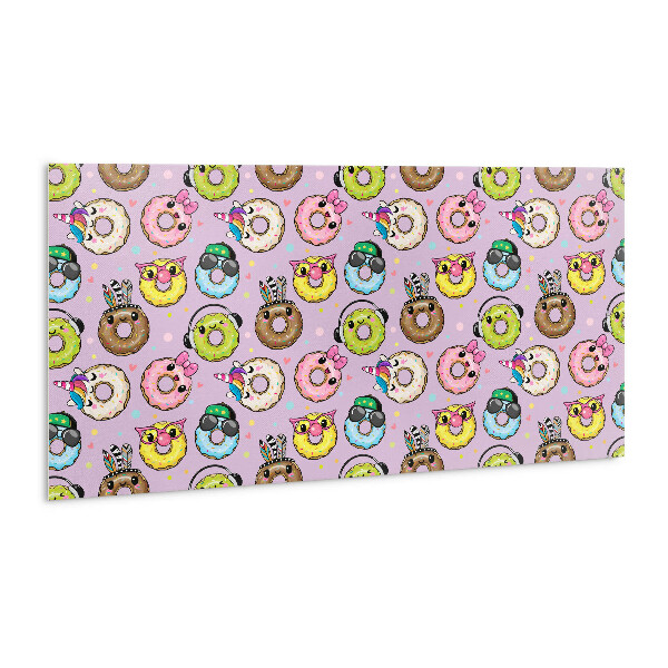 Wall panel Cartoon donuts donuts