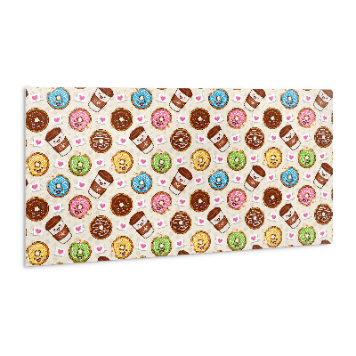 Wall panel Cartoon donuts and coffee