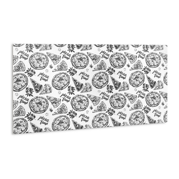 Wall panel Black and white pizza motifs