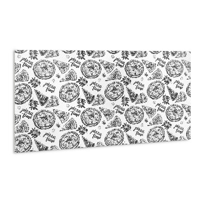 Wall panel Black and white pizza motifs