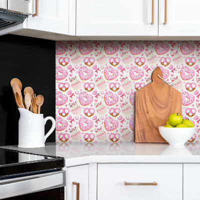 Wall panel Pink donuts and pretzels