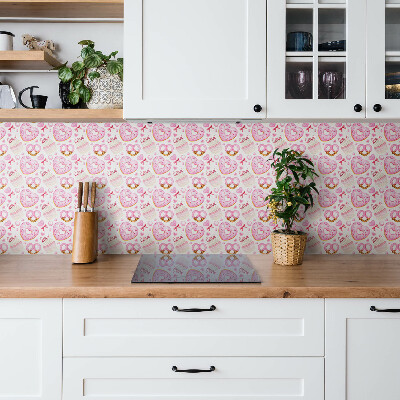 Wall panel Pink donuts and pretzels