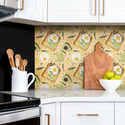 Wall panel Toast with avocado and egg