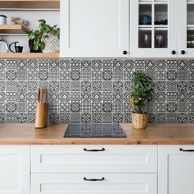 Decorative wall panel Black and white Portuguese tiles