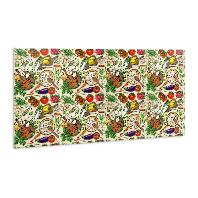 Wall panel Cartoon colorful vegetables