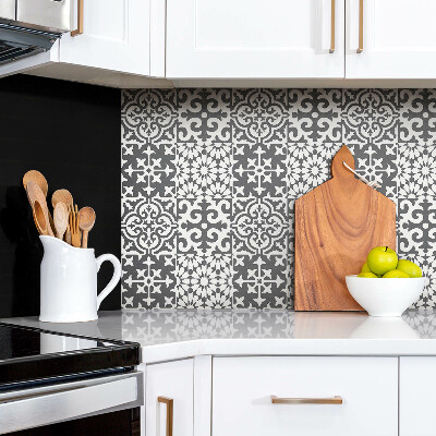 Decorative wall panel Gray tiles with a Portuguese motif