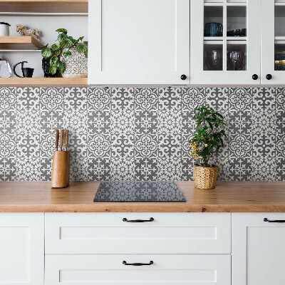 Decorative wall panel Gray tiles with a Portuguese motif