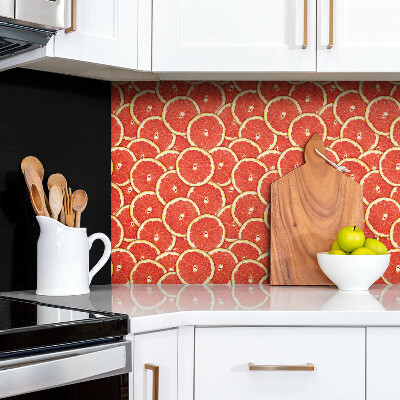 Wall paneling Red grapefruit slices