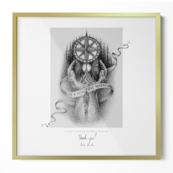 Stylish gold photo frame 19x19 in