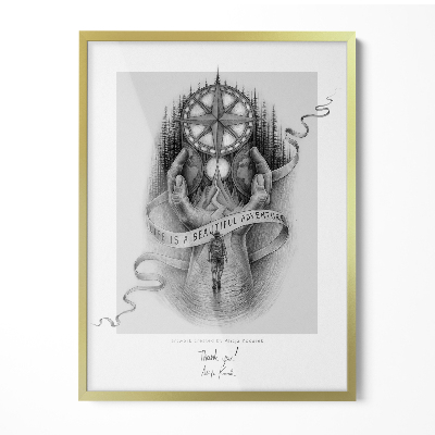 Minimalist gold photo frame 23x31 in