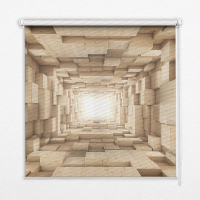 Kitchen roller blind 3D wooden hole
