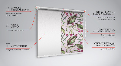 Roller blind for window Tropical leaves