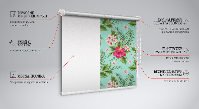 Roller blind for window Exotic plants