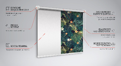 Roller blind for window Tropical leaves and flowers