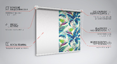 Roller blind for window Tropical plants