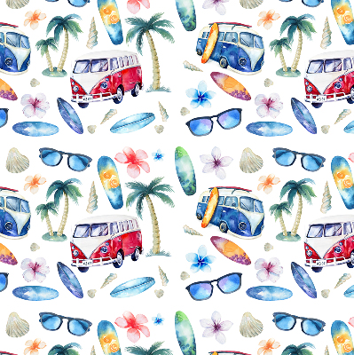 Roller blind for window Hawaii cars and palm trees