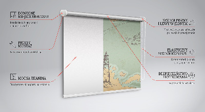 Window blind Ocean map