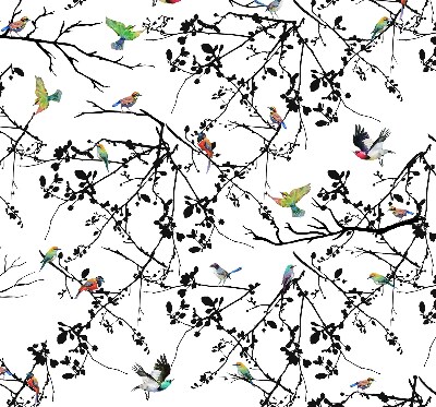 Kitchen roller blind Birds on branches