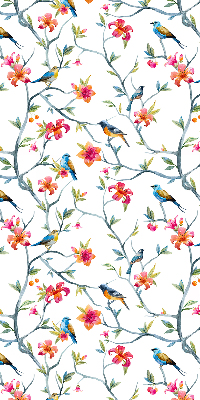Roller blind for window Birds on branches
