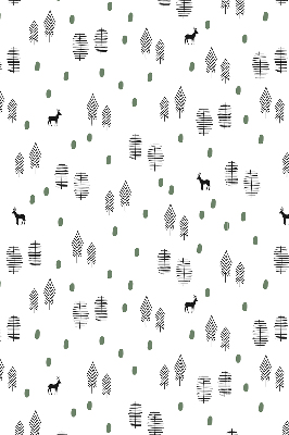 Roller blind Drawed trees and deer