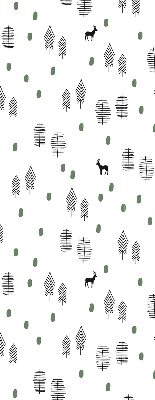 Roller blind Drawed trees and deer