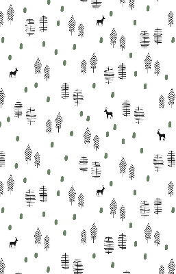 Roller blind Drawed trees and deer