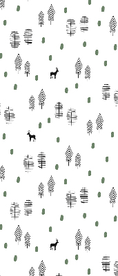 Roller blind Drawed trees and deer