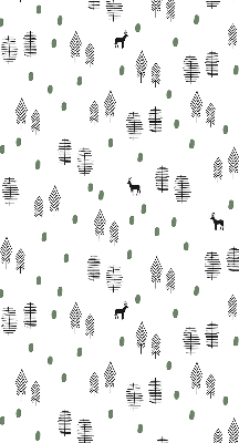 Roller blind Drawed trees and deer