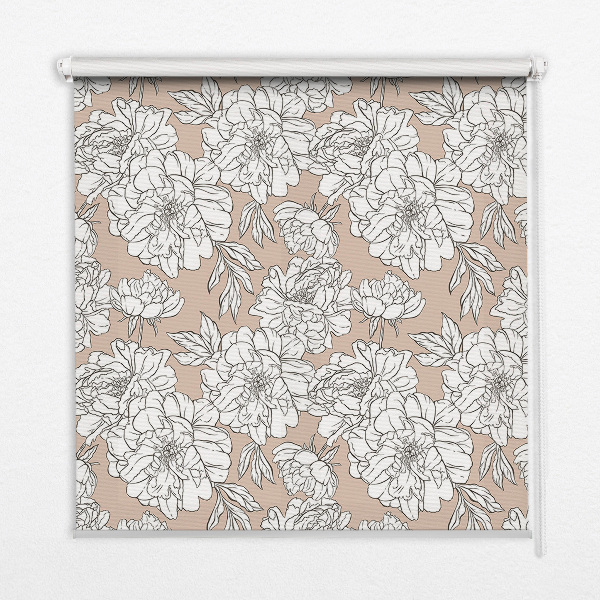 Roller blind Drawed flowers