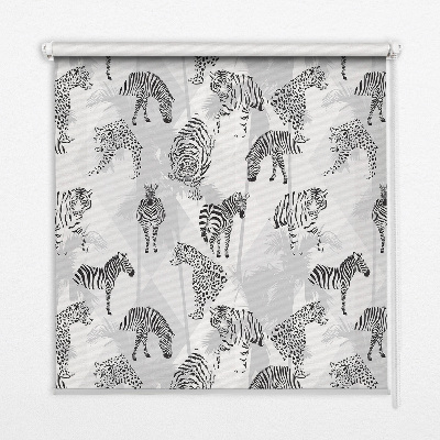 Roller blind for window Gray animals