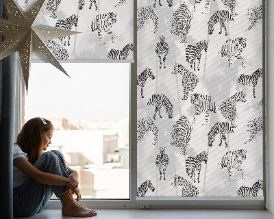 Roller blind for window Gray animals