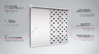 Daylight roller blind Dark hearts