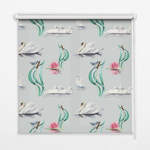 Daylight roller blind Swans and ducks