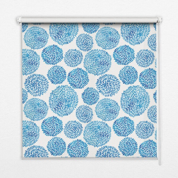 Window blind Blue wheels made of petals