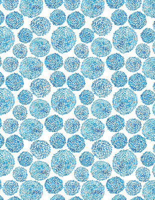 Window blind Blue wheels made of petals