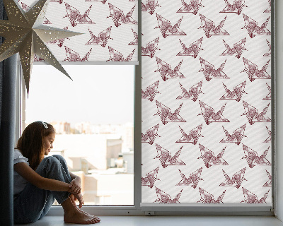 Window blind Swans with origami