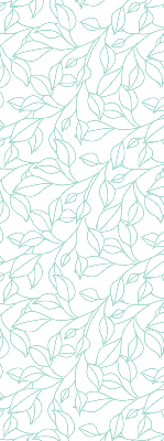 Roller blind for window Turquoise leaves