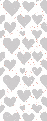 Roller blind for window Gray hearts