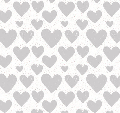 Roller blind for window Gray hearts