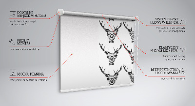 Roller blind for window Reindeer with glasses
