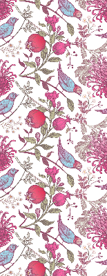 Roller blind for window Colorful birds among flowers