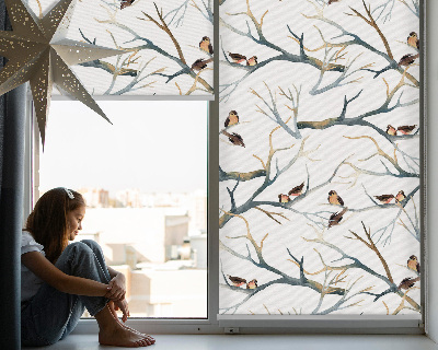 Blind for window Birds on a tree
