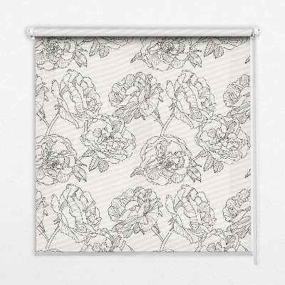 Kitchen roller blind Drawn roses