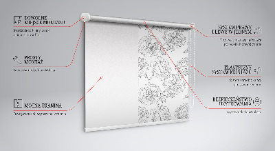 Kitchen roller blind Drawn roses