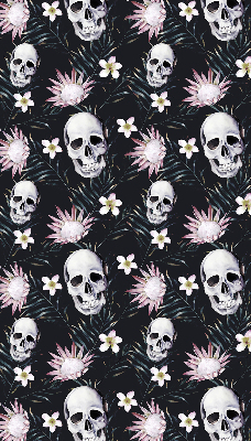 Roller blind Skulls among flowers
