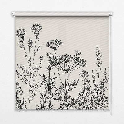 Roller blind Gray flowers