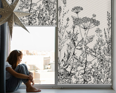 Roller blind Gray flowers