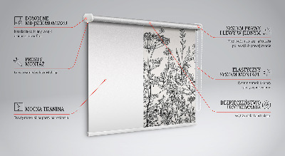 Roller blind Gray flowers